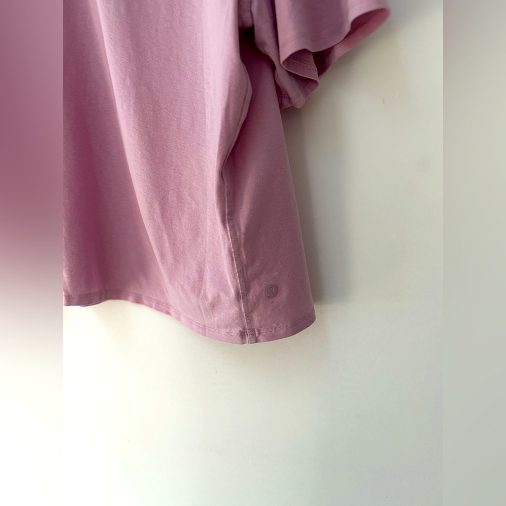LULU LEMON | relaxed fit cotton blend turtleneck t shirt | size 14 - Picture 6 of 7